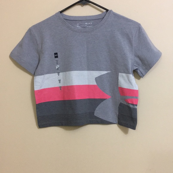 ♦️NWT Under Armour Girls Cropped Tee - Picture 3 of 5